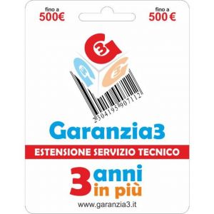 Garanzia3 Estensione di servizio tecnico 3 anni in più con massimale di copertura a 500 euro Prodotto virtuale