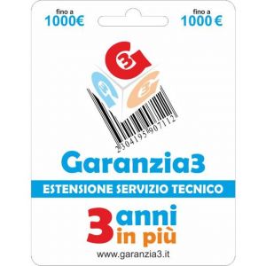 Garanzia3 Estensione di servizio tecnico 3 anni in più con massimale di copertura a 1000 euro Prodotto virtuale