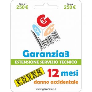 GARANZIA3 COVER 12 MESI MESSIMALE DI COPERTURA 250 Prodotto virtuale