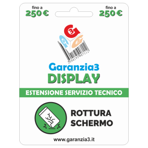 GARANZIA3 DISPLAY - VALORE DISPOSITIVO 250 Prodotto virtuale